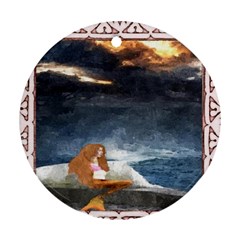 Stormy Twilight [framed] Round Ornament (two Sides) by mysticalimages