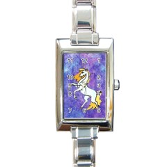 Unicorn Ii Rectangular Italian Charm Watch by mysticalimages