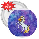 Unicorn II 3  Button (10 pack) Front