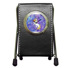 Unicorn Ii Stationery Holder Clock by mysticalimages