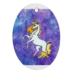 Unicorn Ii Oval Ornament (two Sides) by mysticalimages