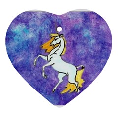 Unicorn Ii Heart Ornament (two Sides) by mysticalimages