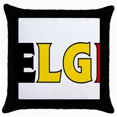 Belgium Black Throw Pillow Case