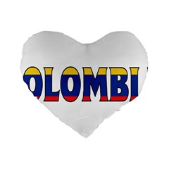 Colombia 16  Premium Heart Shape Cushion  by worldbanners