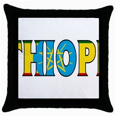 Ethiopa Black Throw Pillow Case by worldbanners