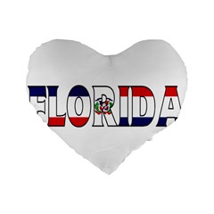 Florida Dominican Republic 16  Premium Heart Shape Cushion  by worldbanners