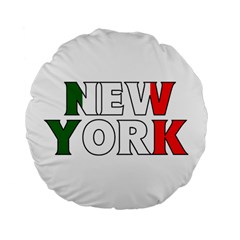 New York Italy 15  Premium Round Cushion 