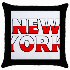 New York Poland Black Throw Pillow Case