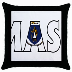 Massachusetts Black Throw Pillow Case by worldbanners