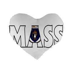 Massachusetts 16  Premium Heart Shape Cushion  by worldbanners