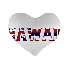 Hawaii 16  Premium Heart Shape Cushion  by worldbanners