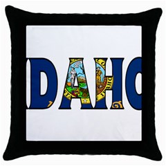 Idaho Black Throw Pillow Case