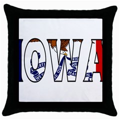 Iowa Black Throw Pillow Case by worldbanners