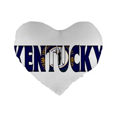 Kentucky 16  Premium Heart Shape Cushion  by worldbanners