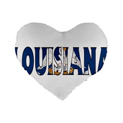 Louisiana 16  Premium Heart Shape Cushion  by worldbanners