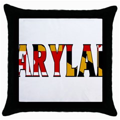 Maryland Black Throw Pillow Case by worldbanners