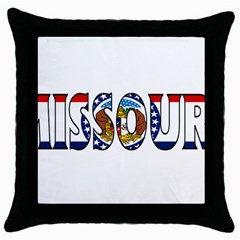 Missouri Black Throw Pillow Case