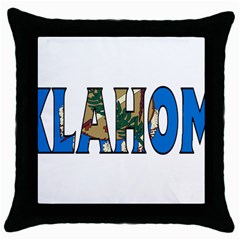 Oklahoma Black Throw Pillow Case by worldbanners