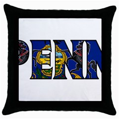 Pennsylvania Black Throw Pillow Case