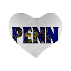 Pennsylvania 16  Premium Heart Shape Cushion 