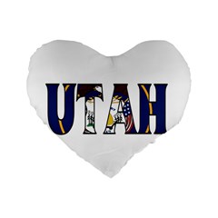 Utah 16  Premium Heart Shape Cushion  by worldbanners