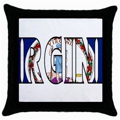 Virginia Black Throw Pillow Case by worldbanners