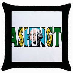 Washington Black Throw Pillow Case by worldbanners