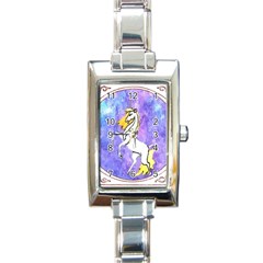 Framed Unicorn Rectangular Italian Charm Watch by mysticalimages