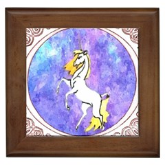 Framed Unicorn Framed Ceramic Tile by mysticalimages