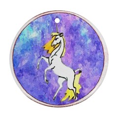 Framed Unicorn Round Ornament by mysticalimages