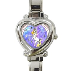 Framed Unicorn Heart Italian Charm Watch  by mysticalimages