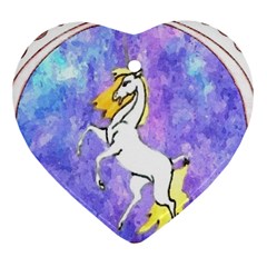 Framed Unicorn Heart Ornament (two Sides) by mysticalimages