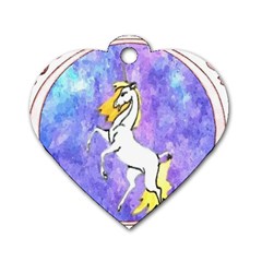 Framed Unicorn Dog Tag Heart (two Sided) by mysticalimages