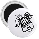 Vote: chic 3  Button Magnet Front