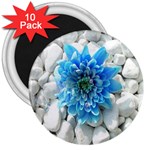 Blue 3  Button Magnet (10 pack) Front