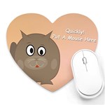 Hyngry Cat 1 Mouse Pad (Heart) Front