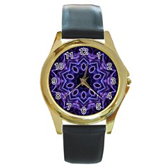 Smoke Art (2) Round Metal Watch (gold Rim)  by smokeart