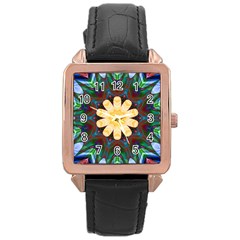 Smoke Art  (9) Rose Gold Leather Watch  by smokeart