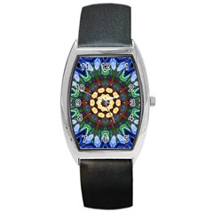 Smoke art  (10) Tonneau Leather Watch