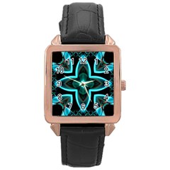 Smoke Art (21) Rose Gold Leather Watch  by smokeart