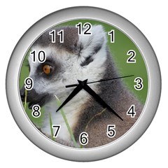 Ring Tailed Lemur  2 Wall Clock (silver) by smokeart