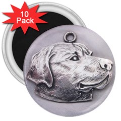 Labrador 3  Button Magnet (10 Pack) by BDT1