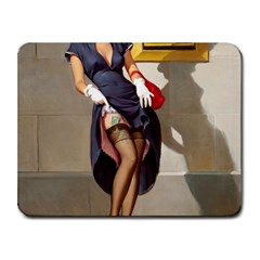 Retro Pin-up Girl Small Mouse Pad (rectangle)