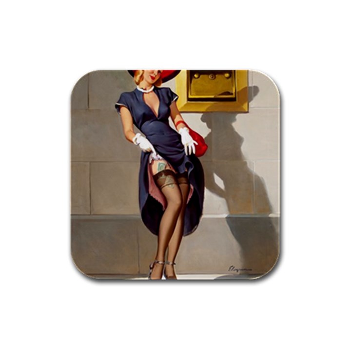 Retro Pin-up Girl Drink Coasters 4 Pack (Square)