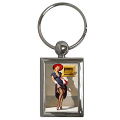 Retro Pin-up Girl Key Chain (rectangle) by PinUpGallery