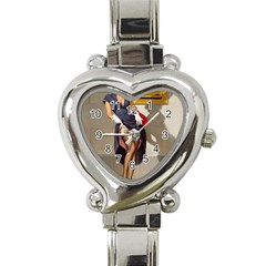 Retro Pin-up Girl Heart Italian Charm Watch  by PinUpGallery