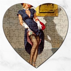 Retro Pin-up Girl Jigsaw Puzzle (heart)