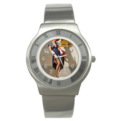 Retro Pin-up Girl Stainless Steel Watch (unisex) by PinUpGallery