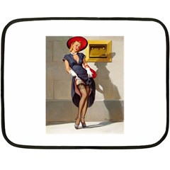 Retro Pin-up Girl Mini Fleece Blanket (two-sided) by PinUpGallery