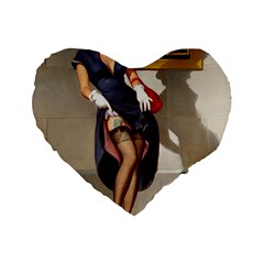 Retro Pin-up Girl 16  Premium Heart Shape Cushion  by PinUpGallery